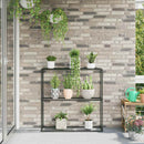 vidaXL 3-szintes növénypolc Fekete 100 x 32 x 102 cm Acél