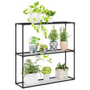vidaXL 3-szintes növénypolc Fekete 100 x 32 x 102 cm Acél