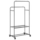 vidaXL Ruhafogó polcokkal kerékkel tárolóval Fekete 80 x 53 x 156 cm