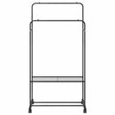 vidaXL Ruhafogó polcokkal kerékkel tárolóval Fekete 80 x 53 x 156 cm