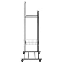 vidaXL Ruhafogó polcokkal kerékkel tárolóval Fekete 80 x 53 x 156 cm
