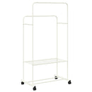 vidaXL Ruhafogó polcokkal kerékkel tárolóval Fehér 80 x 53 x 156 cm