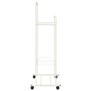 vidaXL Ruhafogó polcokkal kerékkel tárolóval Fehér 80 x 53 x 156 cm