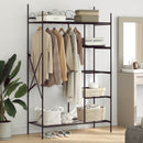 vidaXL Nyitott Szekrény polcokkal Fekete 104,5 x 45 x 172 cm Acél