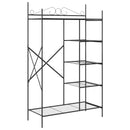 vidaXL Nyitott Szekrény polcokkal Fekete 104,5 x 45 x 172 cm Acél