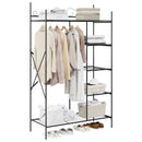 vidaXL Nyitott Szekrény polcokkal Fekete 104,5 x 45 x 172 cm Acél