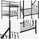 vidaXL Nyitott Szekrény polcokkal Fekete 101 x 43 x 188 cm Acél
