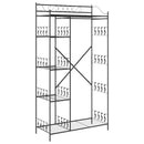 vidaXL Nyitott Szekrény polcokkal Fekete 101 x 43 x 188 cm Acél