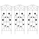 vidaXL Kerti Kerítés 3 pcs Fekete 110,5 x 42,5 cm Acél