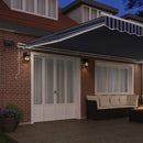 vidaXL Behúzható napellenző Kék és fehér 6 x 3 m Szövet és fém