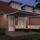 vidaXL Behúzható napellenző Kék és fehér 4.5 x 3 m Szövet és fém