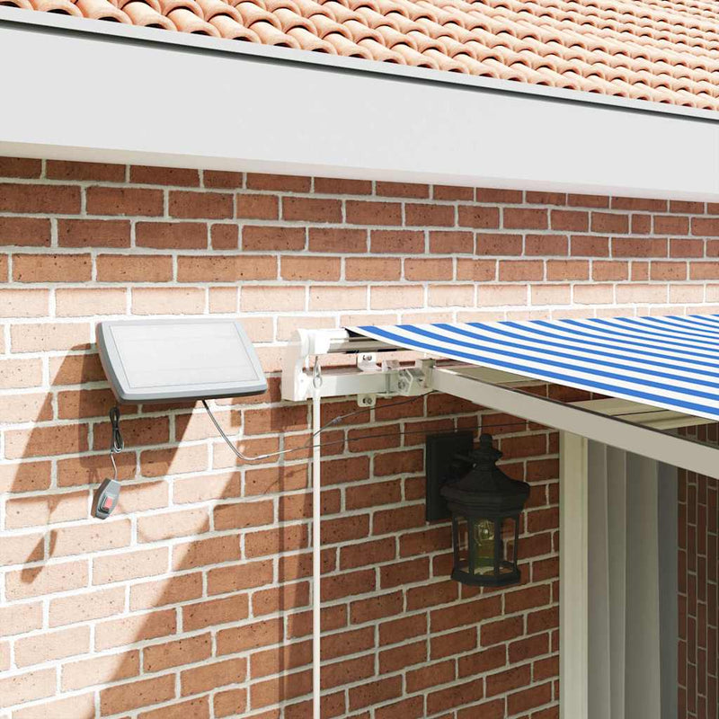 vidaXL Behúzható napellenző with Kék és fehér 4.5 x 3 m Szövet és fém