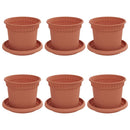 vidaXL Növénycserép 6 pcs Tégla Vörös Ø 12,5 x 10 cm Műanyag