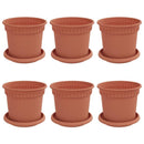 vidaXL Növénycserép 6 pcs Tégla Vörös Ø 15 x 12 cm Műanyag