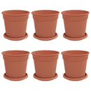 vidaXL Növénycserép 6 pcs Tégla Vörös Ø 17 x 14 cm Műanyag