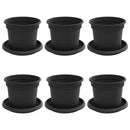 vidaXL Növénycserép 6 pcs Fekete Ø 12,5 x 10 cm Műanyag