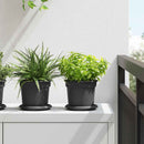 vidaXL Növénycserép 6 pcs Fekete Ø 15 x 12 cm Műanyag