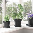 vidaXL Növénycserép 6 pcs Fekete Ø 17 x 14 cm Műanyag