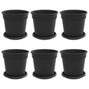 vidaXL Növénycserép 6 pcs Fekete Ø 17 x 14 cm Műanyag