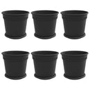 vidaXL Növénycserép 6 pcs Fekete Ø 19 x 16 cm Műanyag