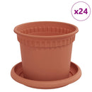 vidaXL Növénycserép 24 pcs Tégla Vörös Ø 12,5 x 10 cm Műanyag