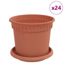 vidaXL Növénycserép 24 pcs Tégla Vörös Ø 15 x 12 cm Műanyag