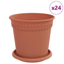 vidaXL Növénycserép 24 pcs Tégla Vörös Ø 17 x 14 cm Műanyag