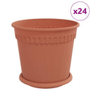 vidaXL Növénycserép 24 pcs Tégla Vörös Ø 19 x 16 cm Műanyag