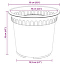 vidaXL Növénycserép 24 pcs Fekete Ø 15 x 12 cm Műanyag