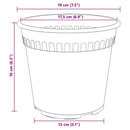 vidaXL Növénycserép 24 pcs Fekete Ø 19 x 16 cm Műanyag