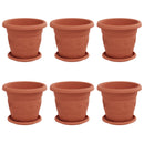 vidaXL Növénycserép 6 pcs Tégla Vörös Ø 22 x 18 cm Műanyag
