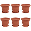 vidaXL Növénycserép 6 pcs Tégla Vörös Ø 26 x 21.5 cm Műanyag