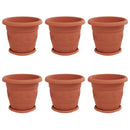 vidaXL Növénycserép 6 pcs Tégla Vörös Ø 30 x 25 cm Műanyag