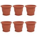 vidaXL Növénycserép 6 pcs Tégla Vörös Ø 34 x 28 cm Műanyag