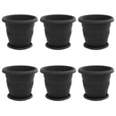 vidaXL Növénycserép 6 pcs Fekete Ø 26 x 21.5 cm Műanyag
