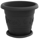 vidaXL Növénycserép 6 pcs Fekete Ø 26 x 21.5 cm Műanyag