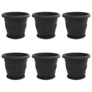 vidaXL Növénycserép 6 pcs Fekete Ø 34 x 28 cm Műanyag