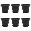 vidaXL Növénycserép 6 pcs Fekete Ø 39 x 32 cm Műanyag