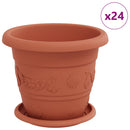 vidaXL Növénycserép 24 pcs Tégla Vörös Ø 22 x 18 cm Műanyag