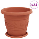 vidaXL Növénycserép 24 pcs Tégla Vörös Ø 26 x 21.5 cm Műanyag