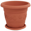 vidaXL Növénycserép 24 pcs Tégla Vörös Ø 26 x 21.5 cm Műanyag