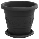 vidaXL Növénycserép 24 pcs Fekete Ø 22 x 18 cm Műanyag