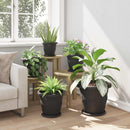 vidaXL Növénycserép 24 pcs Fekete Ø 30 x 25 cm Műanyag