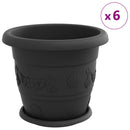 vidaXL Növénycserép 24 pcs Fekete Ø 30 x 25 cm Műanyag