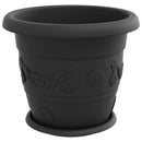 vidaXL Növénycserép 24 pcs Fekete Ø 34 x 28 cm Műanyag