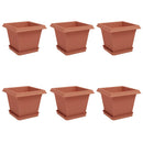 vidaXL Növénycserép 6 pcs Tégla Vörös 20 x 20 x 16 cm Műanyag