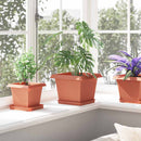 vidaXL Növénycserép 6 pcs Tégla Vörös 23 x 23 x 17,5 cm Műanyag