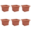 vidaXL Növénycserép 6 pcs Tégla Vörös 23 x 23 x 17,5 cm Műanyag