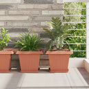 vidaXL Növénycserép 6 pcs Tégla Vörös 28,5 x 28,5 x 22 cm Műanyag