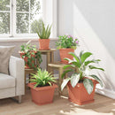 vidaXL Növénycserép 6 pcs Tégla Vörös 28,5 x 28,5 x 22 cm Műanyag